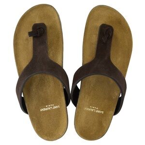 Saint Laurent Dark Brown Suede Thong Sandal! LIKE NEW! WORN ONCE.